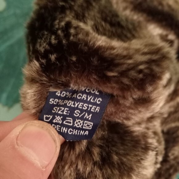 Fur Trapper Hat Kids Boys Size S Quilted - Picture 4 of 4